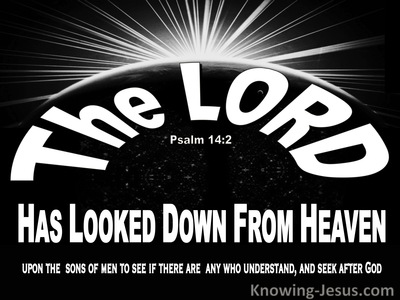 Psalm 14:2 The Lord Looked Down From Heaven (black)